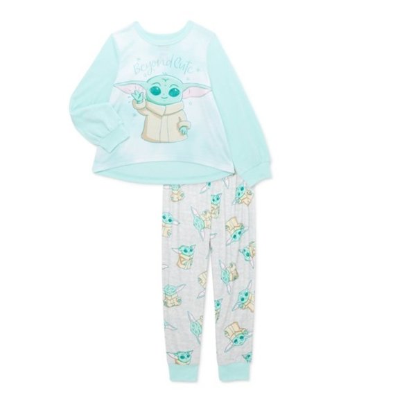 Star Wars Girls Baby Yoda Long Sleeve Pajama, 2 piece Set, 4/5  NWT - Picture 1 of 1